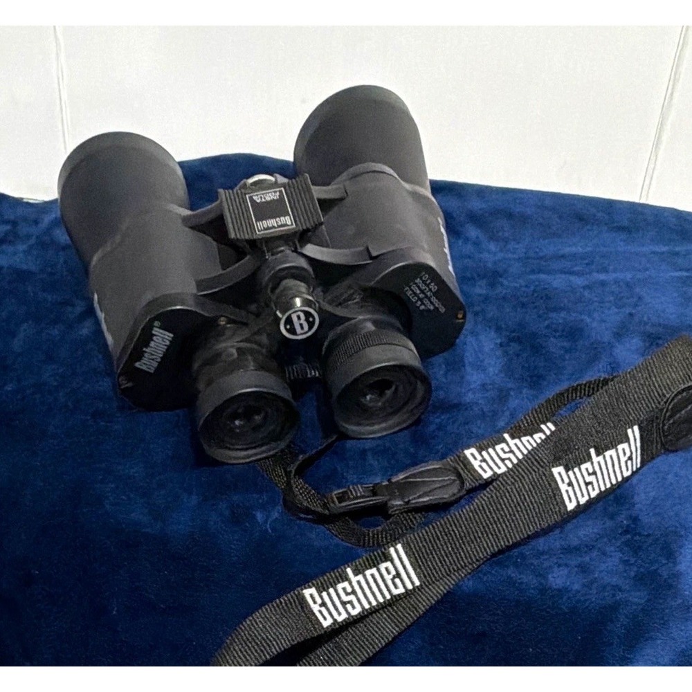 Bushnell Falcon 10x50 Binoculars Wide Angle Porro Prism Black Preowned